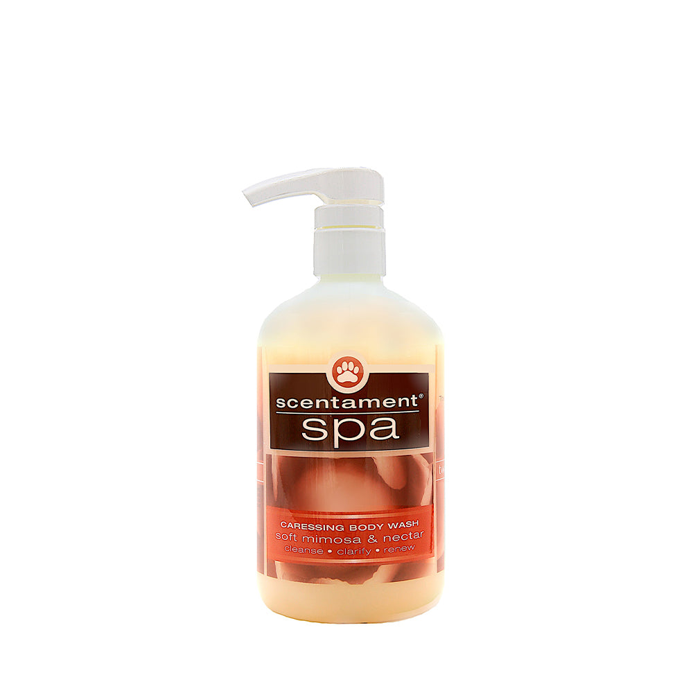 Scentament Spa Caressing Body Wash Soft Mimosa & Nectar 16 oz