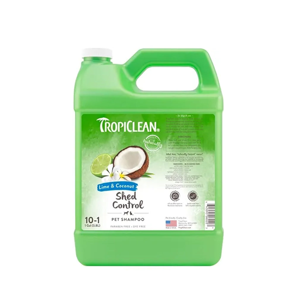 Tropiclean Shed Control Lime & Coconut 10:1 Shampoo 2.5 Gallon