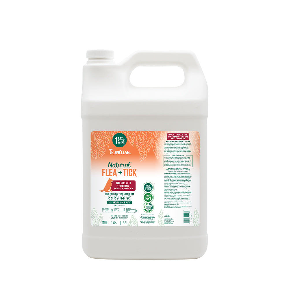 Tropiclean Natural Flea & Tick Plus Soothing 5:1 Shampoo Gallon