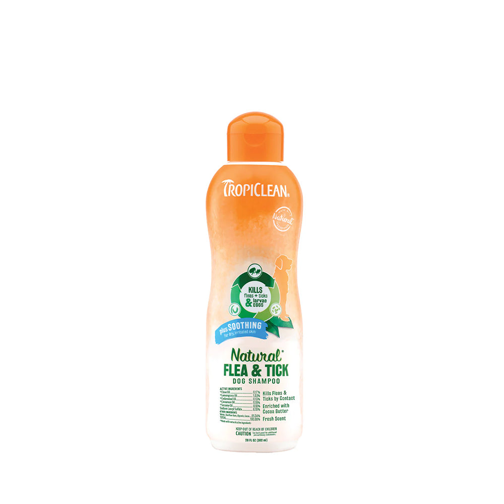 Tropiclean Natural Flea & Tick Plus Soothing Shampoo 20.oz