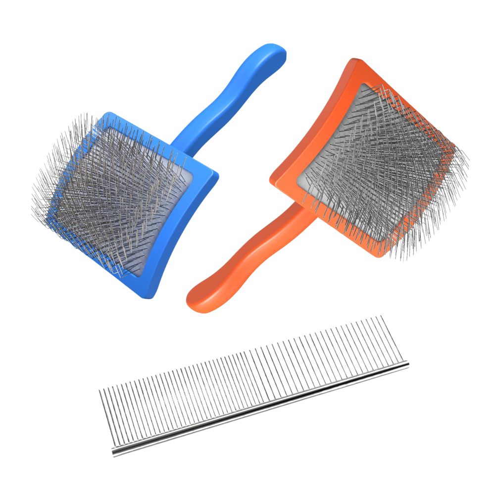 WAGS Waterproof Doodle Brush W/ Comb Large - Orange OR Blue