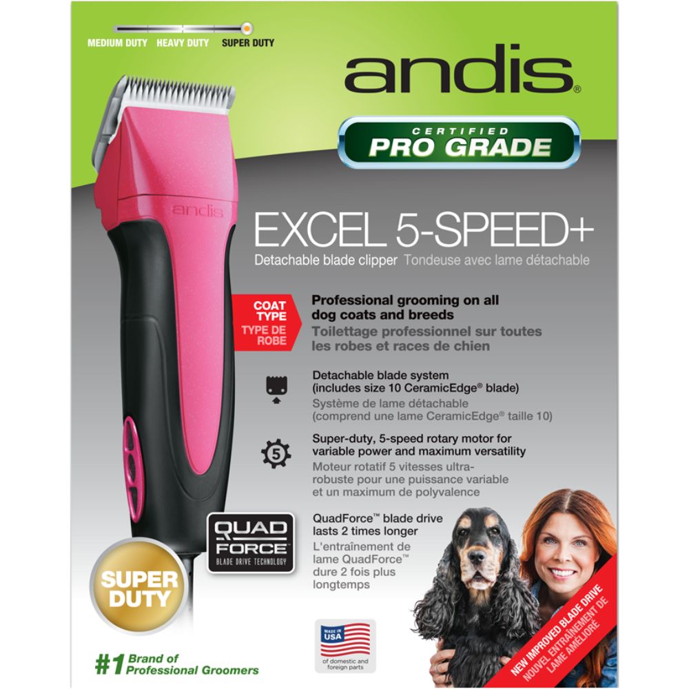 Andis Excel 5-Speed Clipper Fuchsia