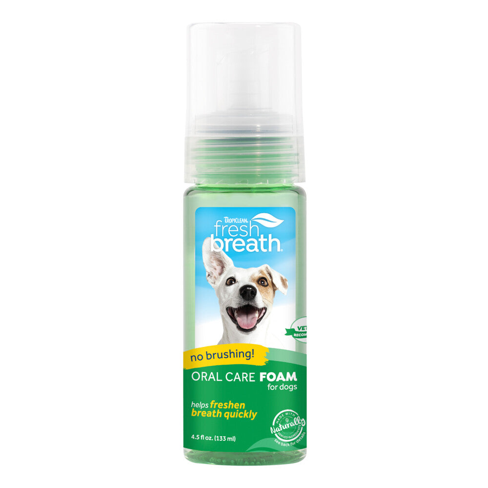 Tropiclean Fresh Breath Oral Care Mint Foam 4.5 oz