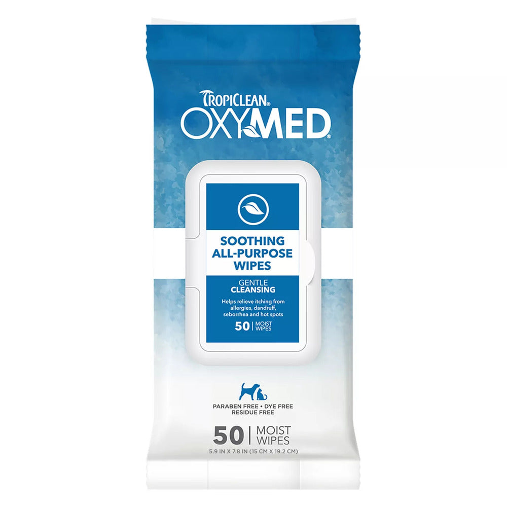Tropiclean Oxy-Med Soothing Allergy Relief Wipes 50ct